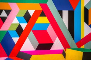 a colourful geometric paiting.