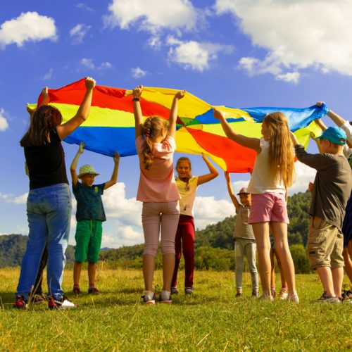 Children playing in the sun